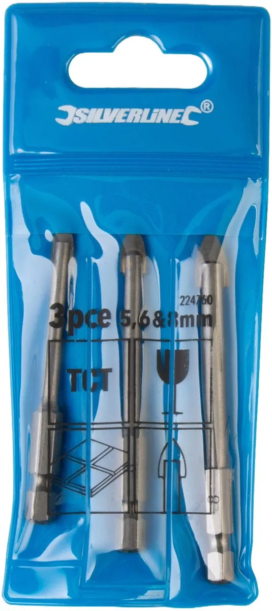 Silverline Tegel- en Glassnijder Set 3-delig - 5/6/8mm
