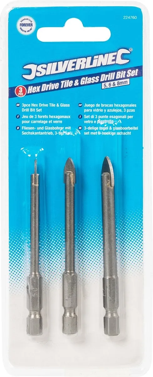 Silverline Tegel- en Glassnijder Set 3-delig - 5/6/8mm