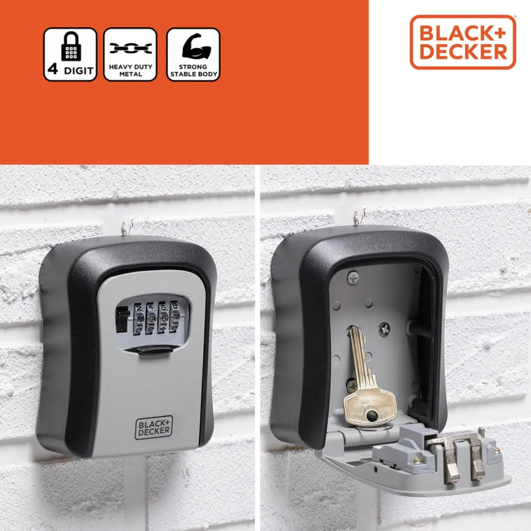BLACK+DECKER Sleutelkluis 12x9x4cm - Zwart - afbeelding 6 van 6
