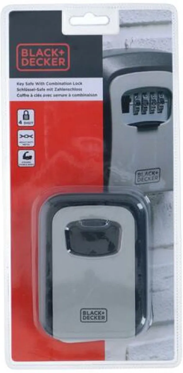 BLACK+DECKER Sleutelkluis 12x9x4cm - Zwart