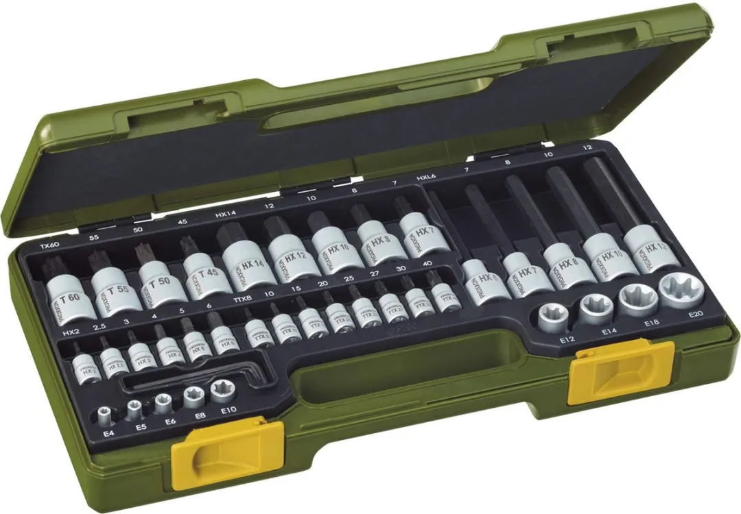 Proxxon 23290 Dopsleutel-bitinzetset 1/2" 42-delig