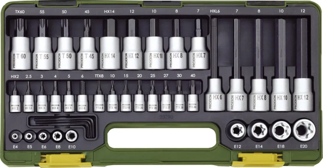 Proxxon 23290 Dopsleutel-bitinzetset 1/2" 42-delig