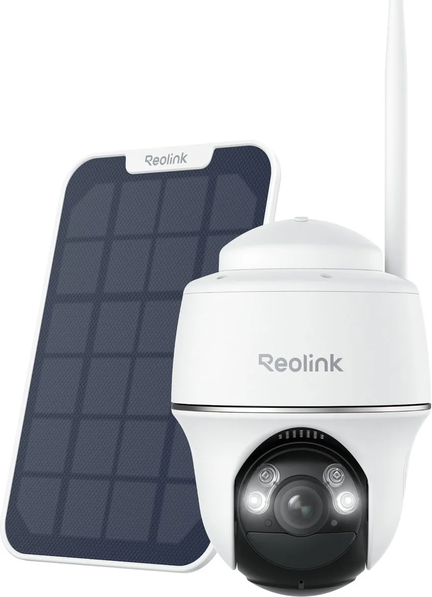 Reolink Argus PT Beveiligingscamera - 2K Zwart - Zonnepaneel