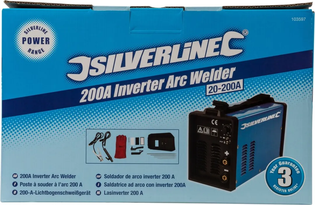 Silverline 200A MMA Booglasinverter 103597 - 200A