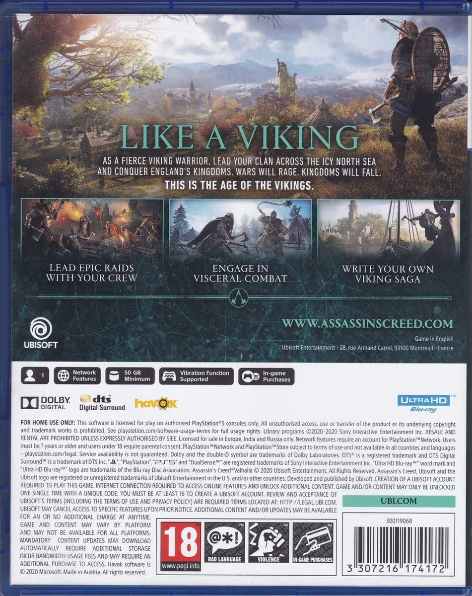 Ubisoft Assassin's Creed Valhalla PS5 - 1 Speler