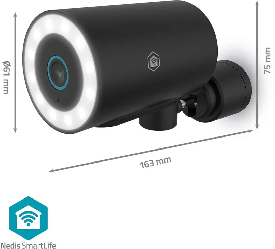 Nedis SmartLife WIFICO41CBK Beveiligingscamera - 8MP - 4K - IP65 - Zwart - afbeelding 6 van 6