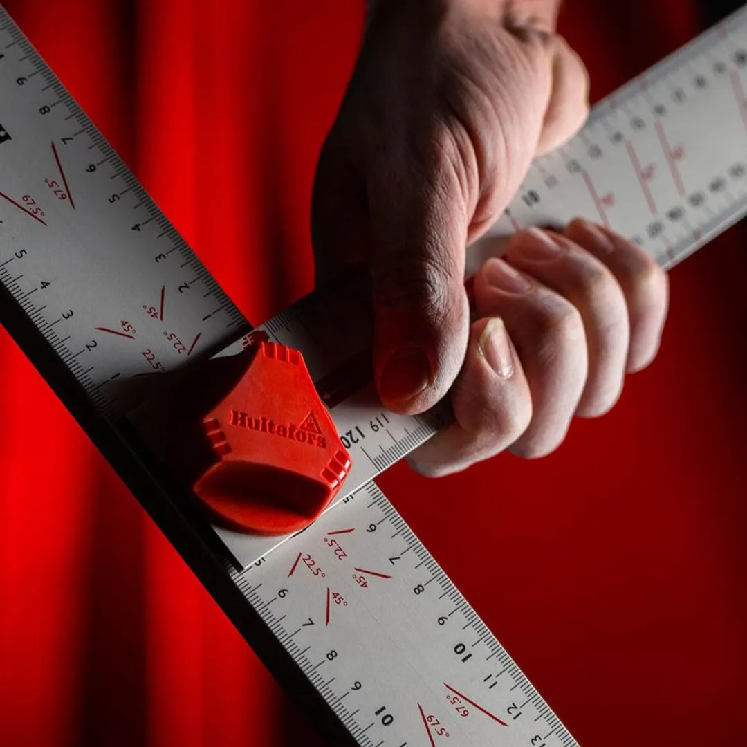 Hultafors Stukadoors Winkelhaak PS 90 - Rood/Zilver/Zwart
