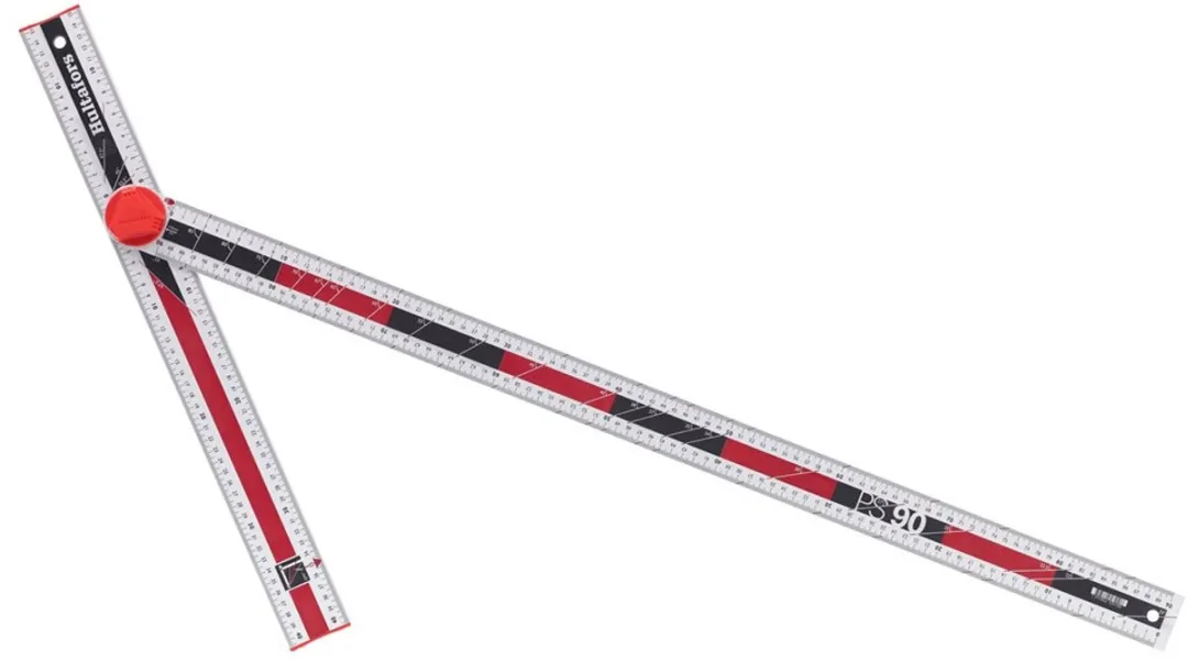 Hultafors Stukadoors Winkelhaak PS 90 - Rood/Zilver/Zwart