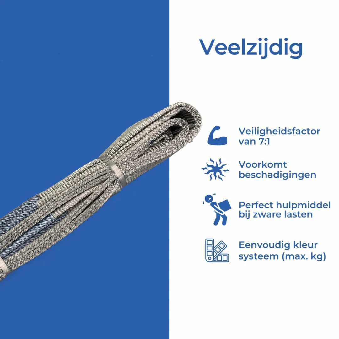 TETRA WSB Hijsband 4 Ton - 6m - Grijs