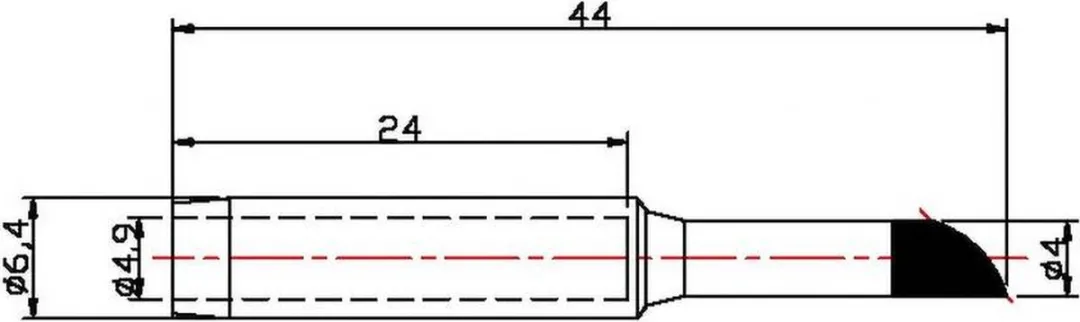 TOOLCRAFT TO-6309384 Soldeerpunt 4mm - 45° - 44mm