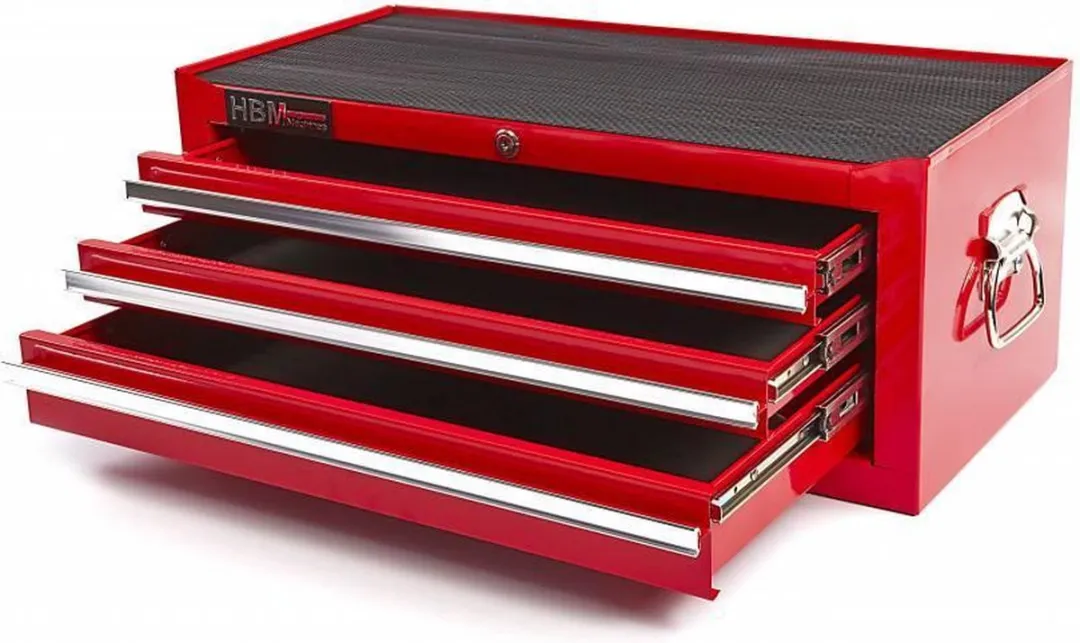 HBM Machines Gereedschapskist 3 Lades - Rood/Zwart