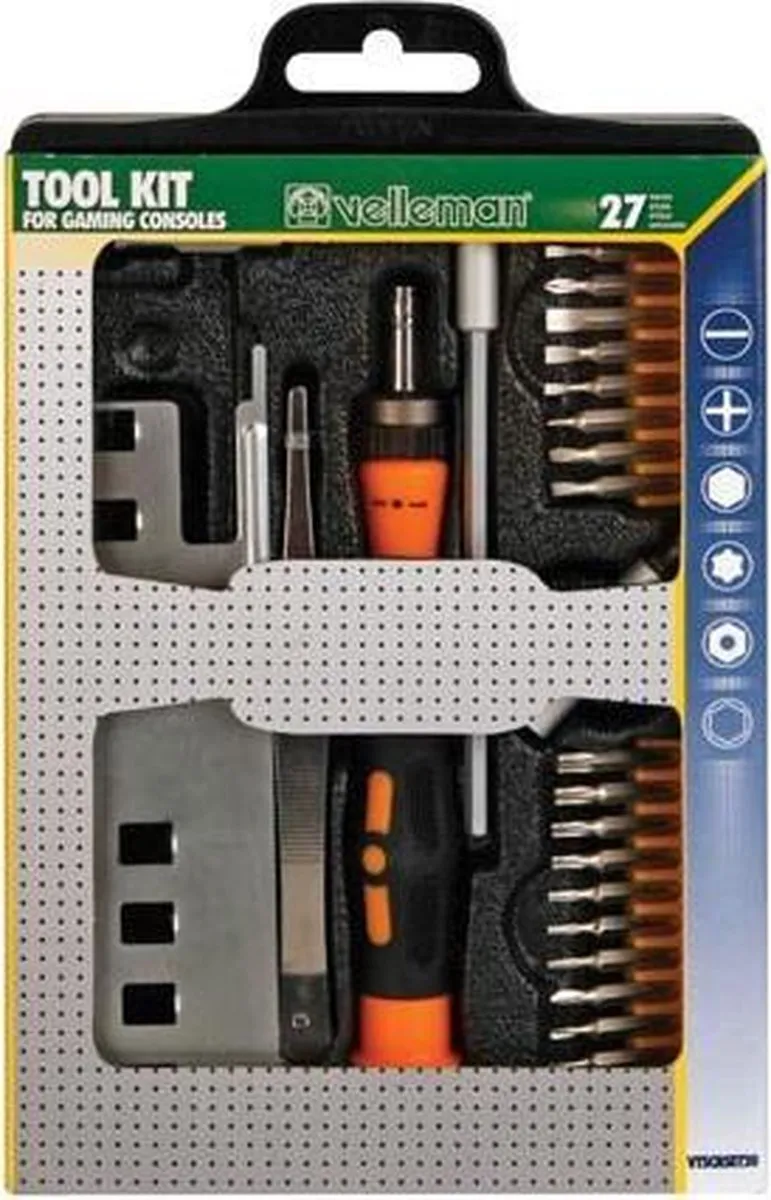 Velleman VTSCRSET20 Gereedschapskit 28-delig - Spelconsoles - Niet-magnetisch
