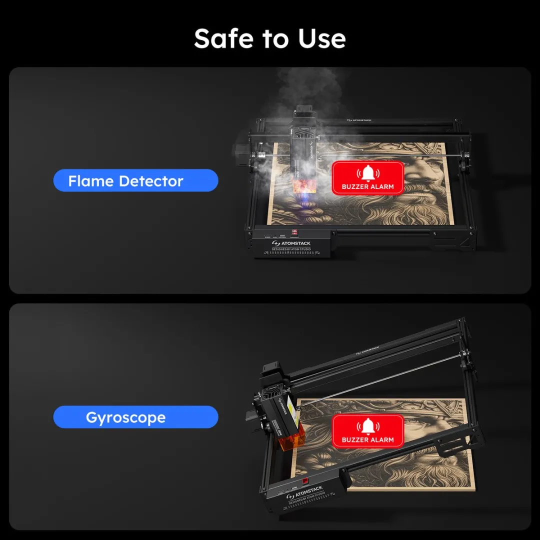 ATOMSTACK A20 PRO V2 20W Lasergraveermachine - 0.08*0.1mm Laserpunt - 400 mm/s - Graveernauwkeurigheid 0.01 mm - 400 x 365 mm Graveergebied - Zwart