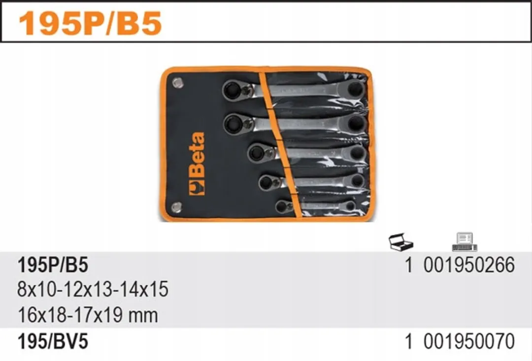 Beta Ringsleutelset 8-19mm 5-delig 195P/B5