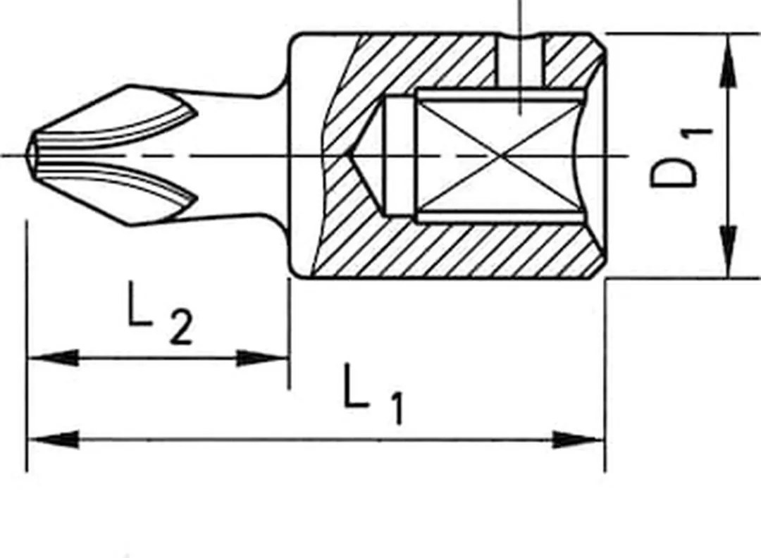 Würth 1/4" Dopsleutel PH3 - Zilver
