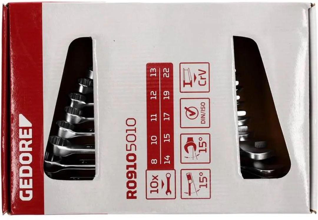 Gedore RED R09105010 Ring-/steeksleutelset 12-delig - 8-22mm