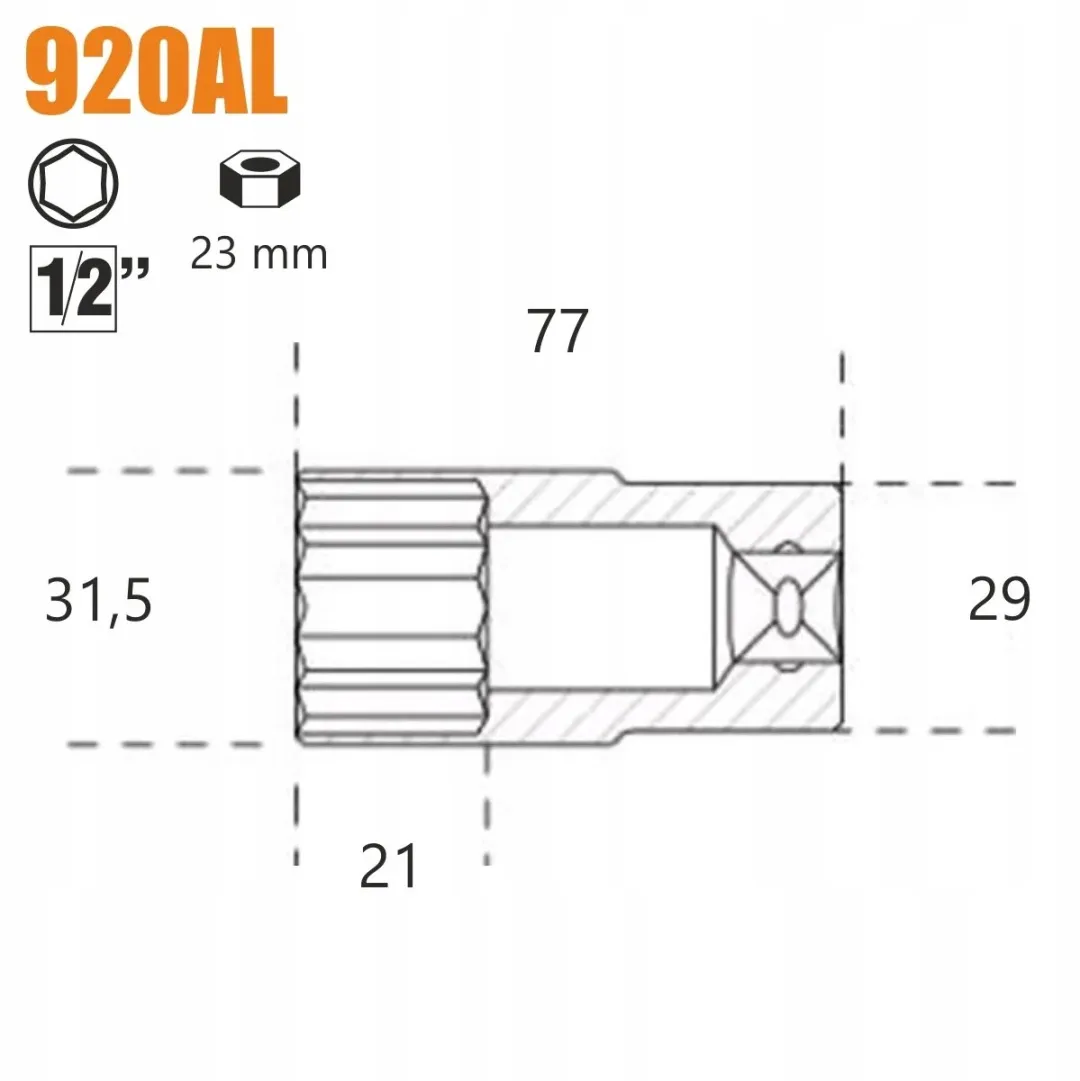 Beta 1/2" Dopsleutel 23mm