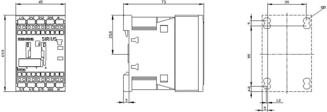 Siemens 3RT2015-2AF02 Vermogensbeveiliging 3x NO - Wit