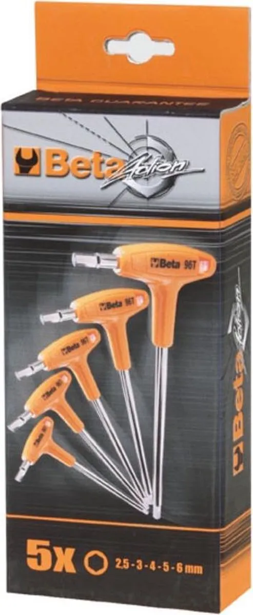 Beta Tools 96T/S5P Haakse Zeskant Stiftsleutelset - 5 Stuks - Zwart