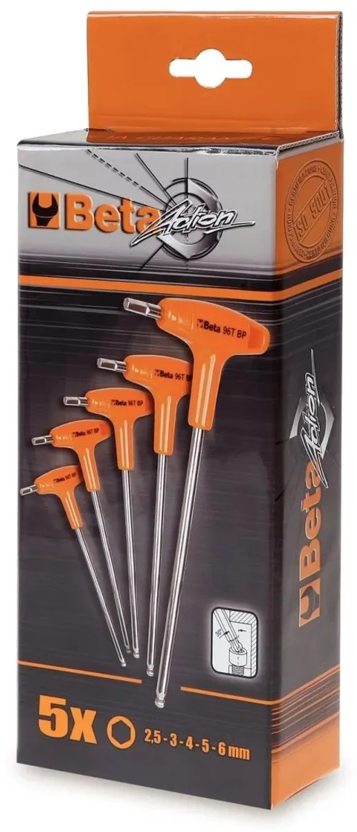 Beta Tools 96T/S5P Haakse Zeskant Stiftsleutelset - 5 Stuks - Zwart