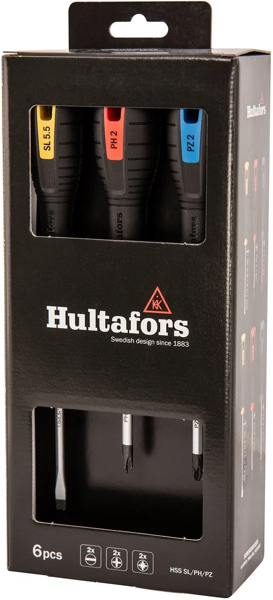 Hultafors HSS SL/PH/PZ Schroevendraaierset - 6 Stuks