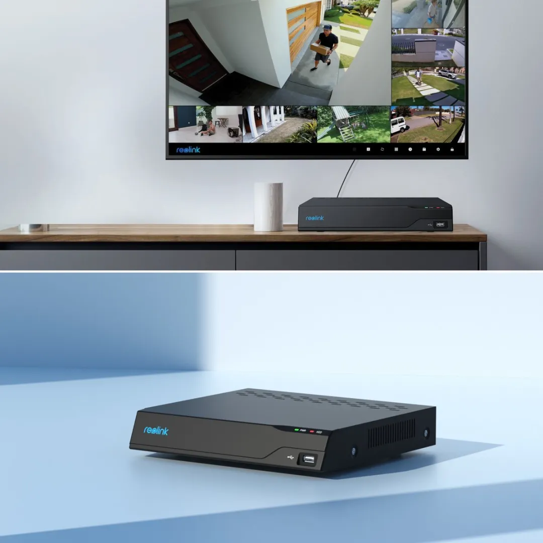 Reolink 8-kanaals PoE NVR Recorder voor 24/7 opname, 2 TB HDD ingebouwd, Ondersteuning tot 16 MP, Tot 12 TB opslagcapaciteit