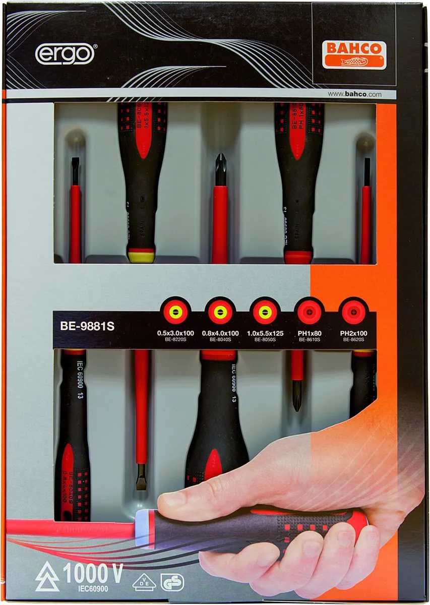 Bahco Ergo BE-9881S Schroevendraaierset - 5-delig