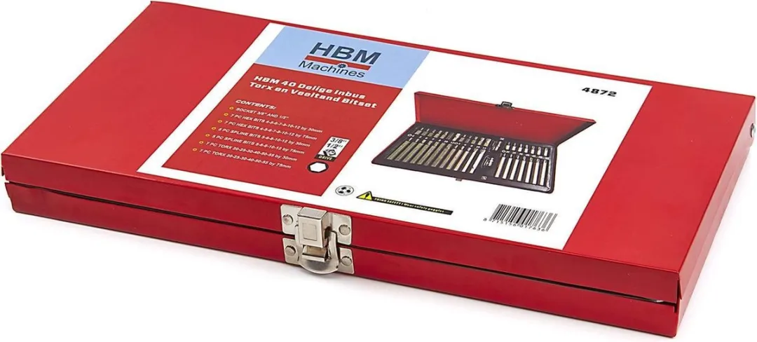 HBM 40-delig Inbus Torx Veeltand Bitset - Rood