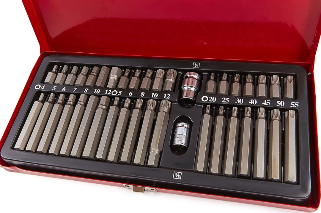 HBM 40-delig Inbus Torx Veeltand Bitset - Rood