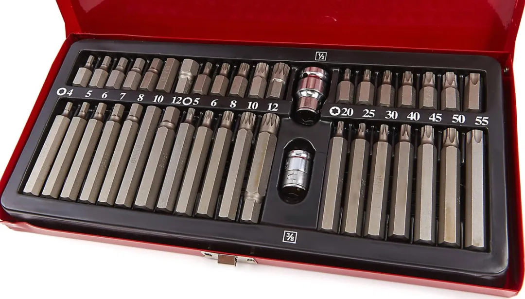 HBM 40-delig Inbus Torx Veeltand Bitset - Rood