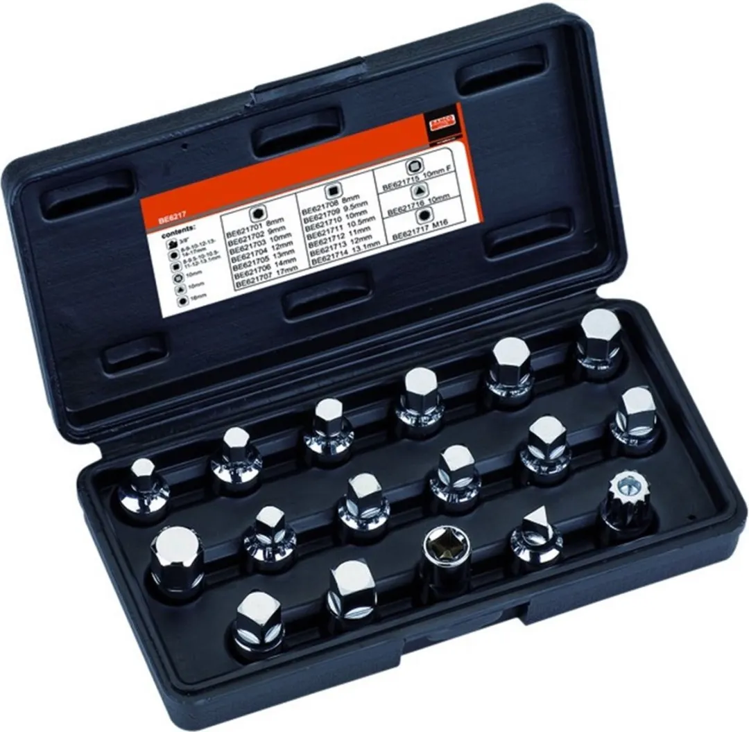 Bahco BE6217 Olie Afvoer Pluggenset 17-delig