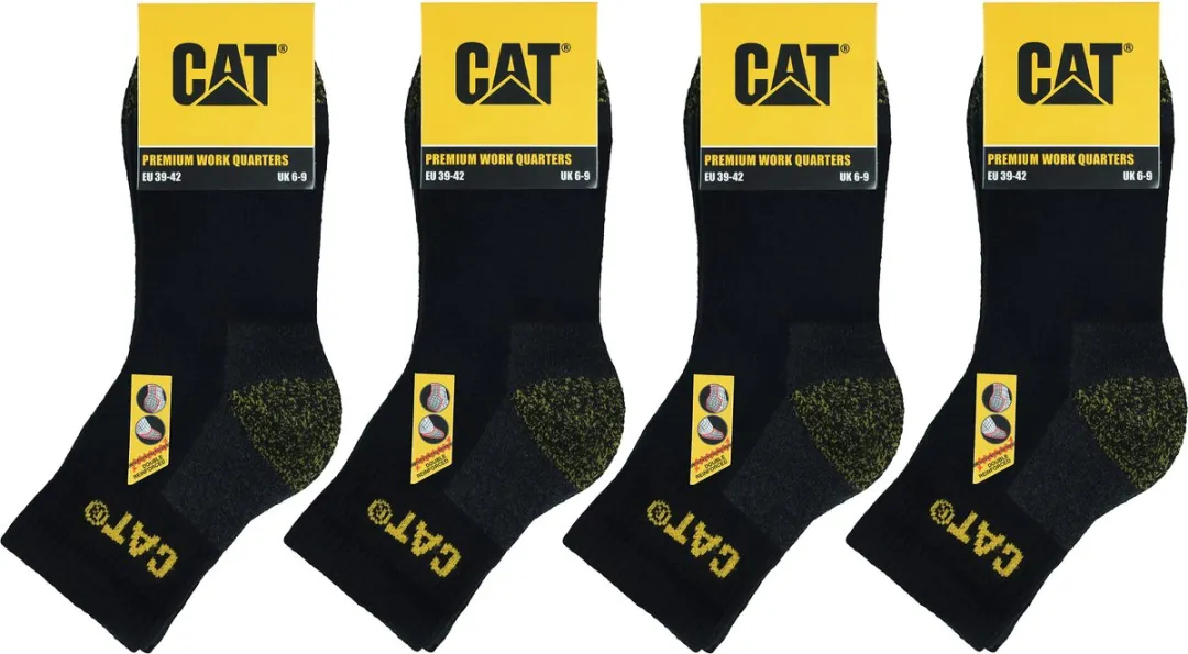 Caterpillar Premium Quarter Werksokken 12 Paar - Zwart