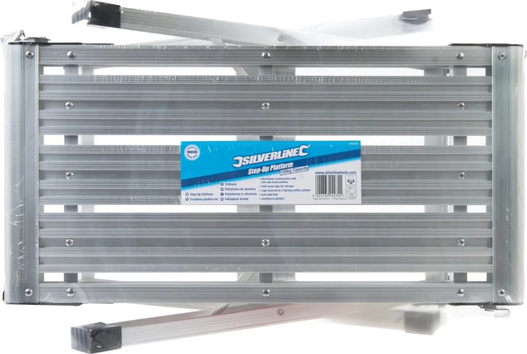 Silverline Inklapbaar krukje - aluminium - 150 kg draagcapaciteit - 91 x 41,5 x 50 cm