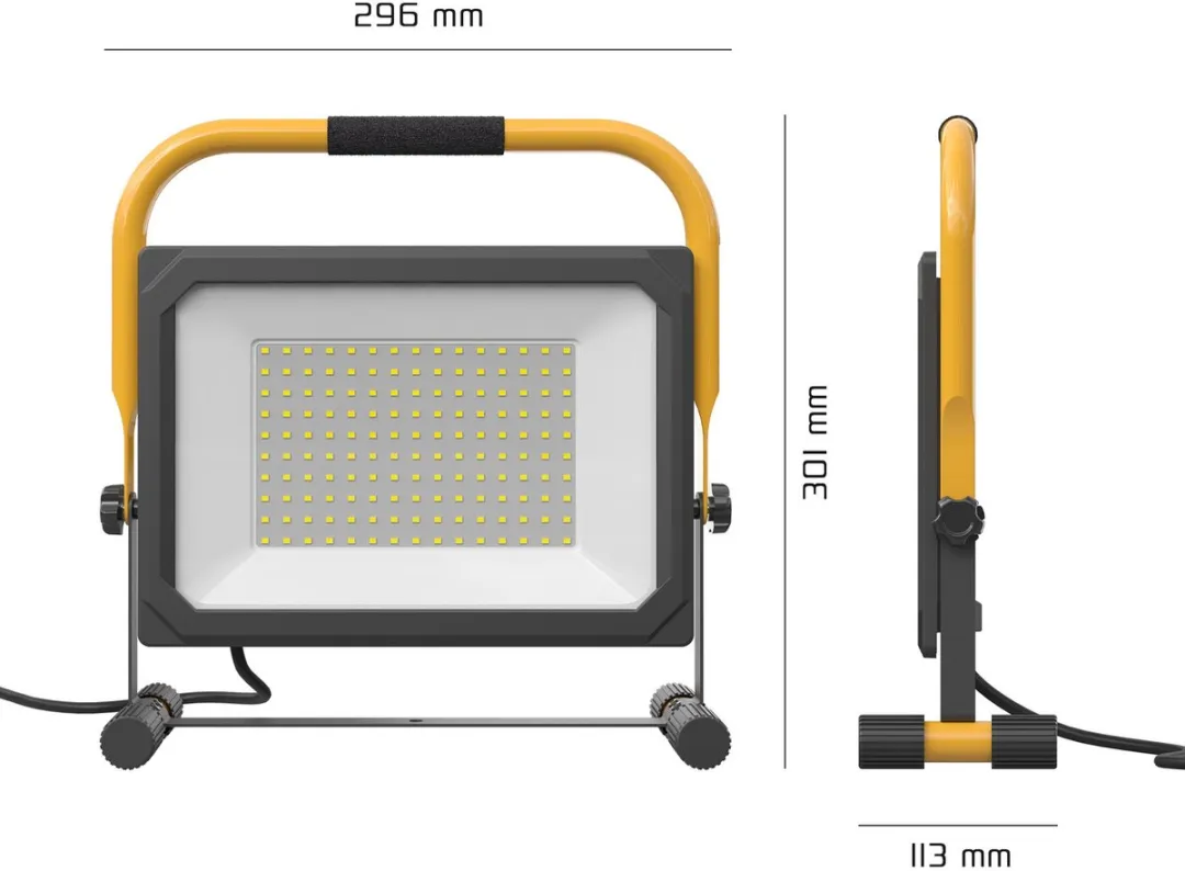 LEDVION LV50052 LED Bouwlamp 100W 6500K - Zwart - afbeelding 6 van 6