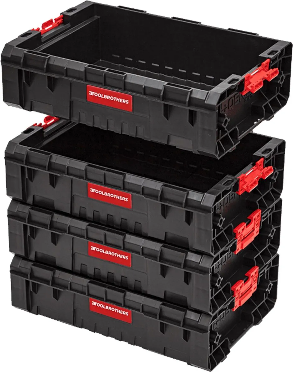 Toolbrothers RHINO L Gereedschapskoffer ECO 9L - Rood/Zwart - afbeelding 4 van 6