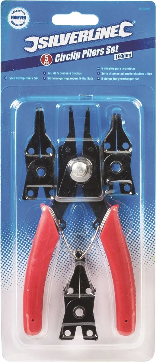 Silverline Borgveertangen 160mm 5-delig - 249626 - Oranje/Zwart