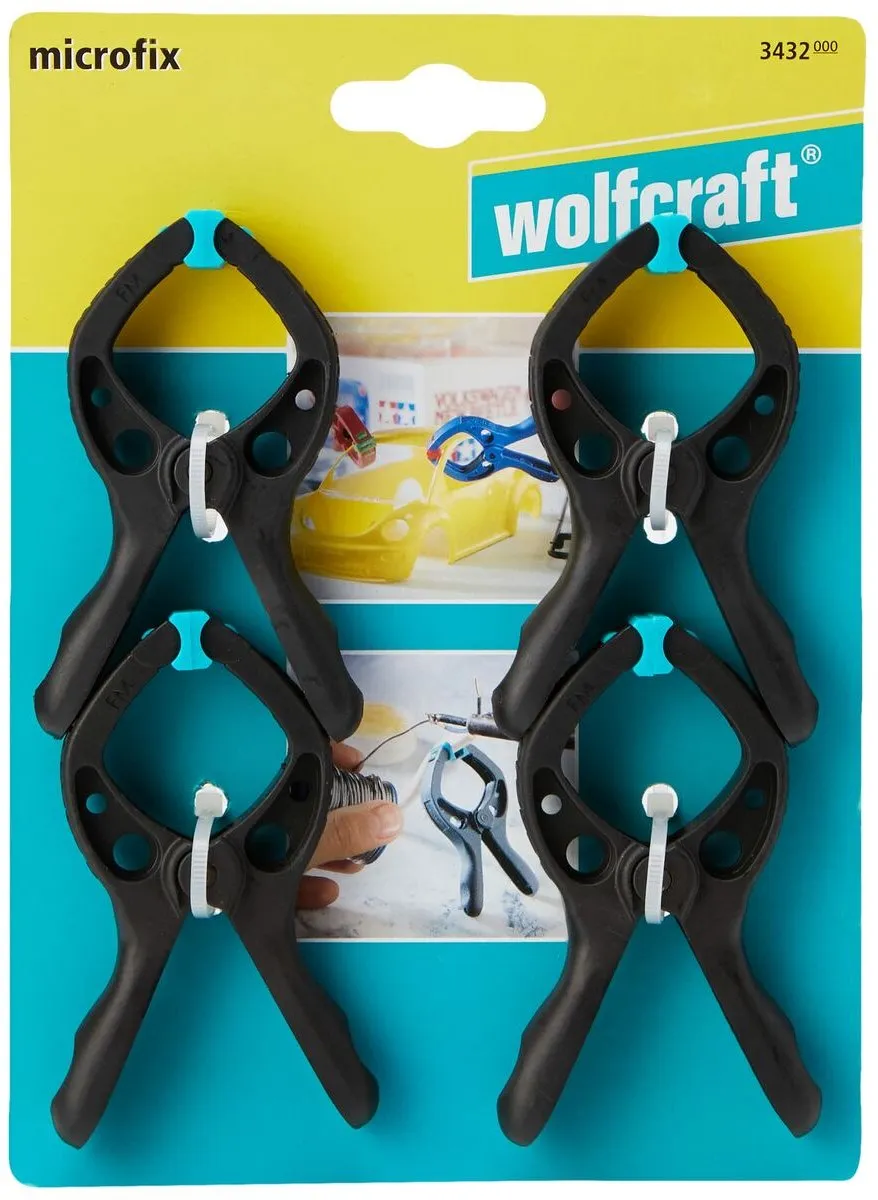 Wolfcraft 4 Veerklemmen MINI 30 3432000 - 4 Stuks