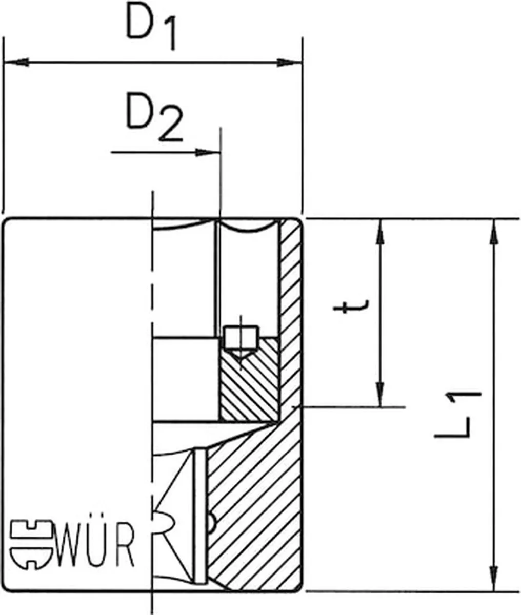 Würth 1/4" Dopsleutel 8mm - Zeskant met magneet