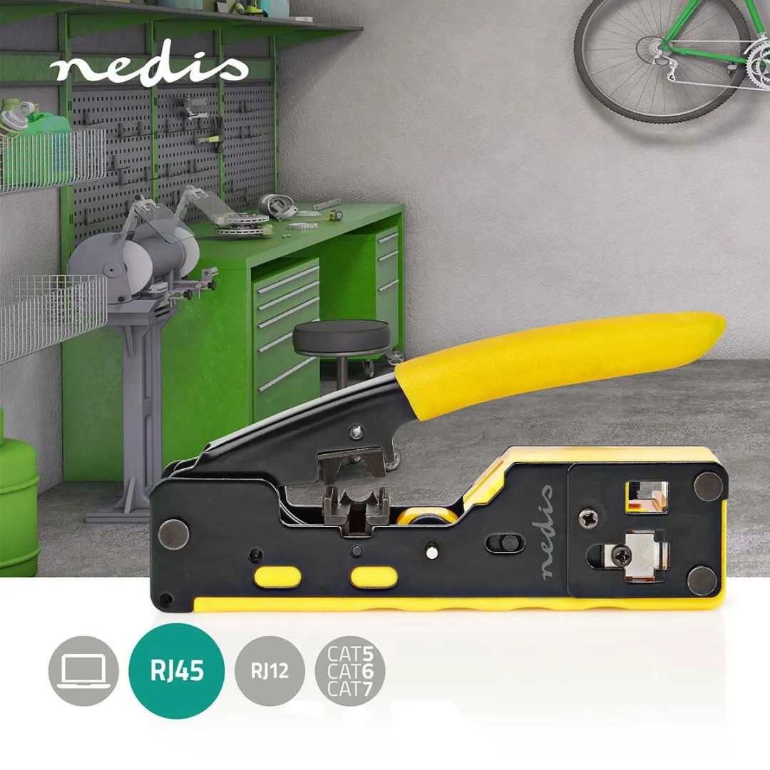Nedis Krimptang CAT5-CAT7 RJ12/RJ45 - Zwart