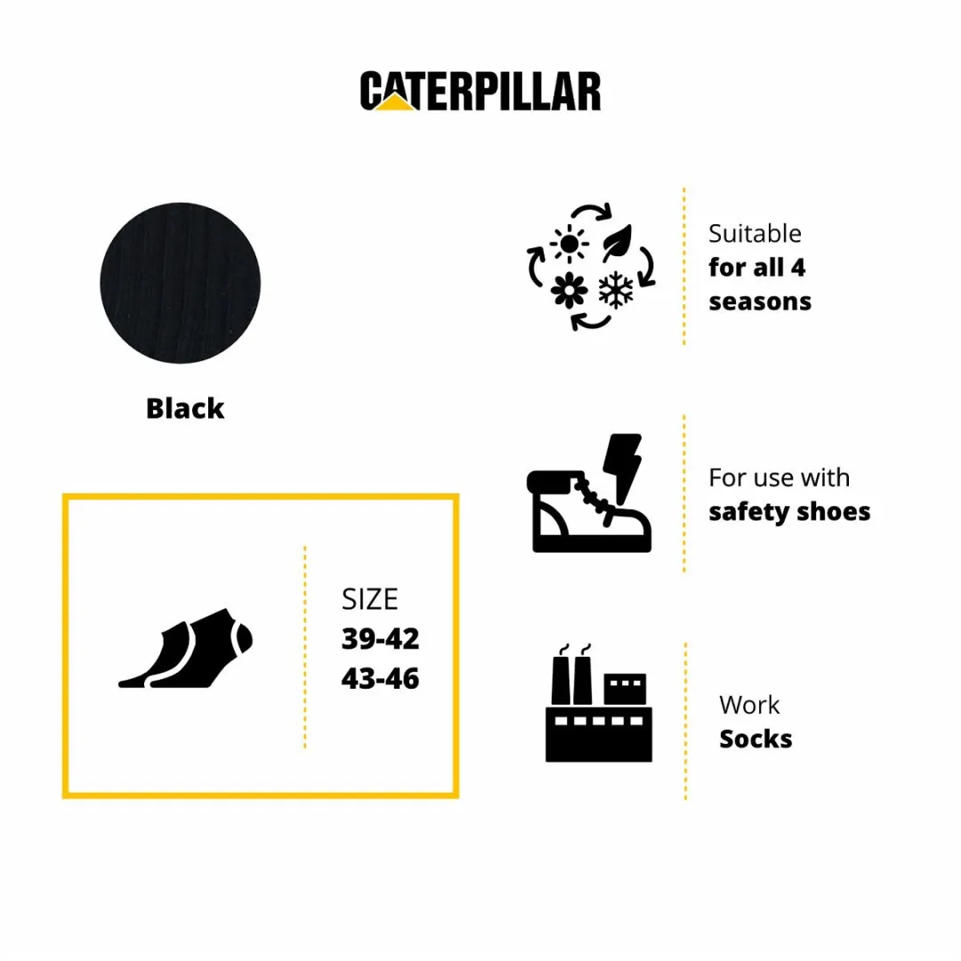 Caterpillar Robust Sneaker Werksokken - 12 Paar - Zwart