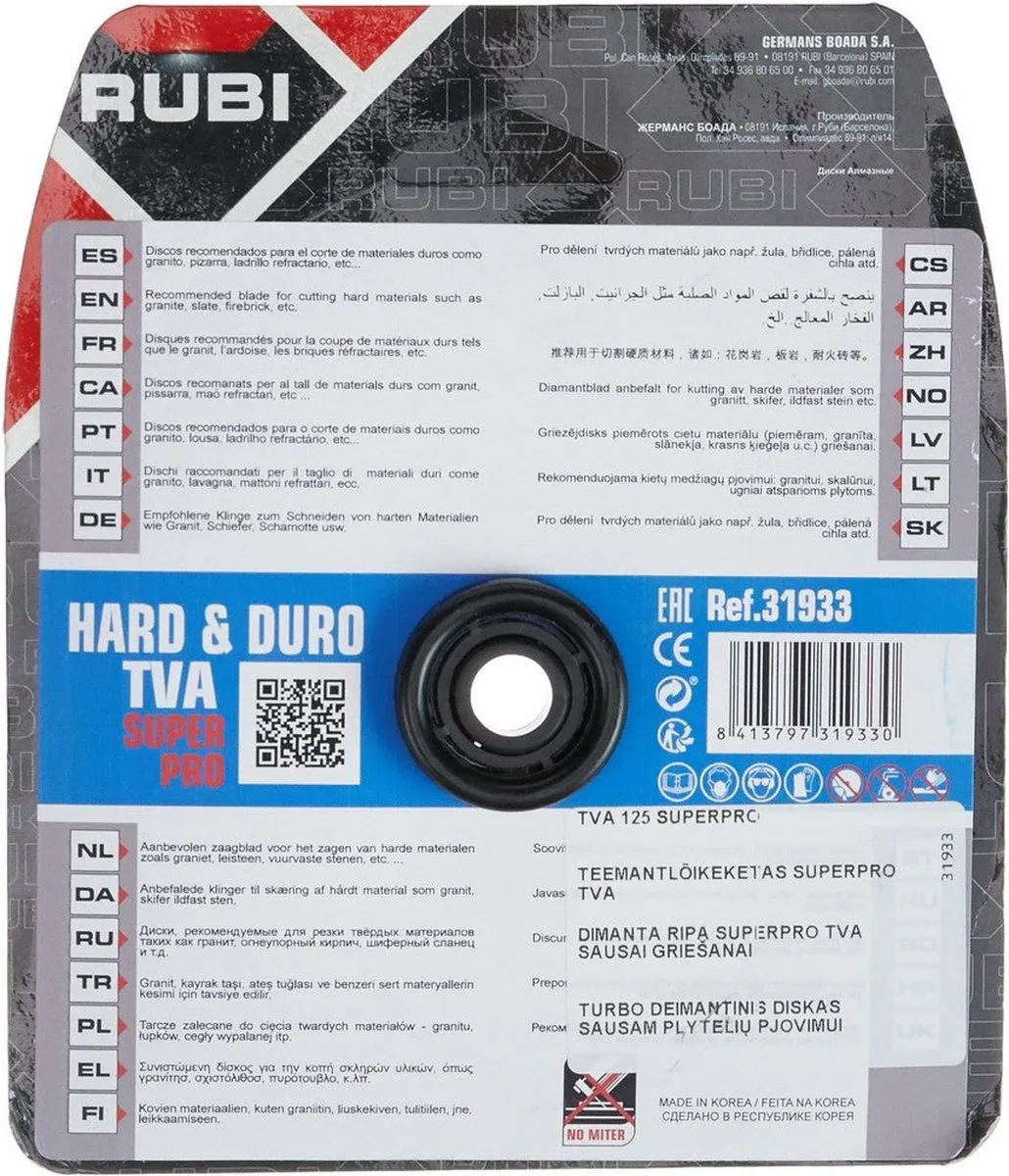 Rubi Diamantschijf 125mm TVA Turbo Viper 22,2mm - Keramiek