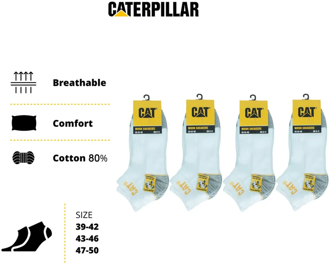 Caterpillar Korte Werksokken Heren 12 Paar - Wit - 43-46