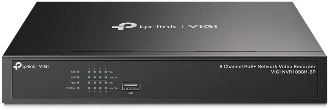 TP-Link VIGI NVR1008H-8P NVR - 8 Kanalen - Zwart