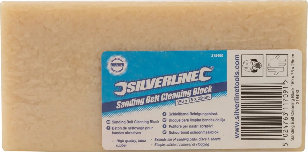 Silverline 218490 Schoonmaakblok voor schuurband 25x75x150mm