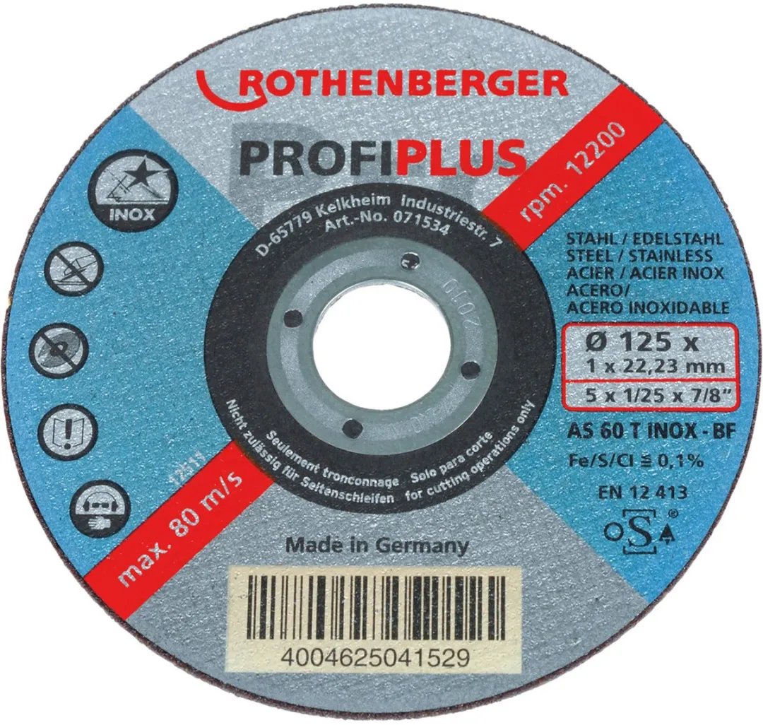 Rothenberger Inox Profi Plus Snijschijf 125x1x22mm