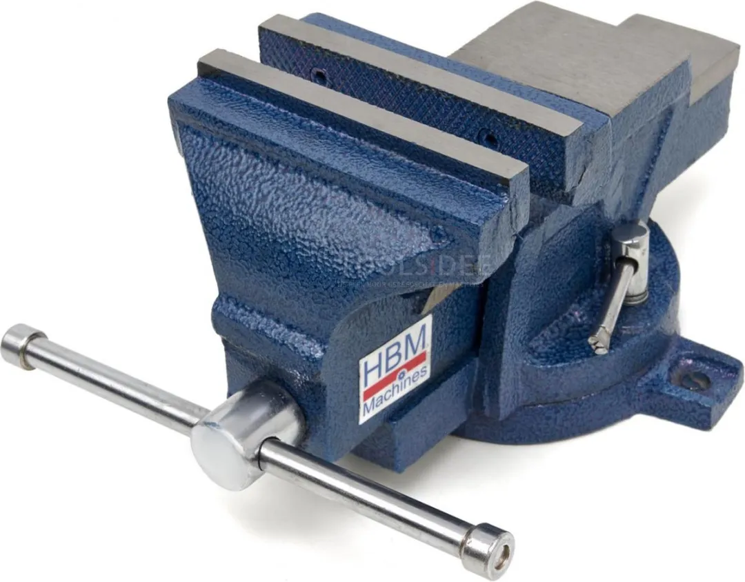 HBM Profi 125mm Bankschroef met draaibaar onderstel
