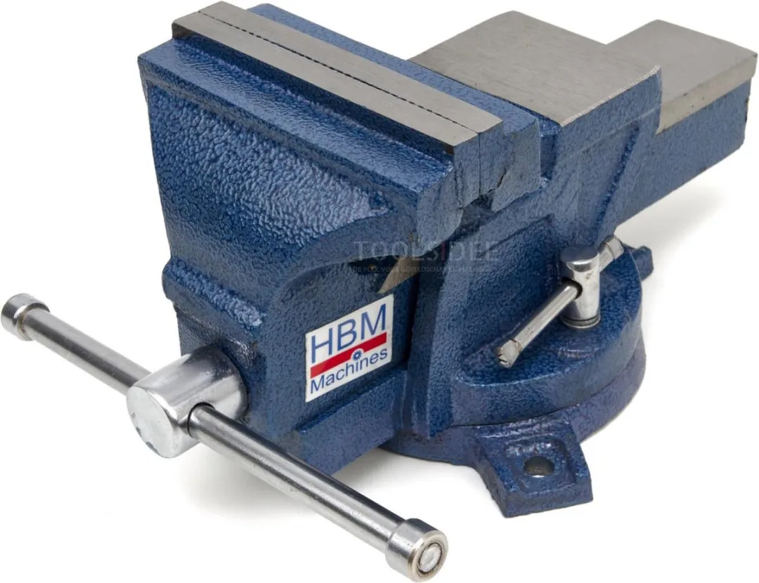 HBM Profi 125mm Bankschroef met draaibaar onderstel