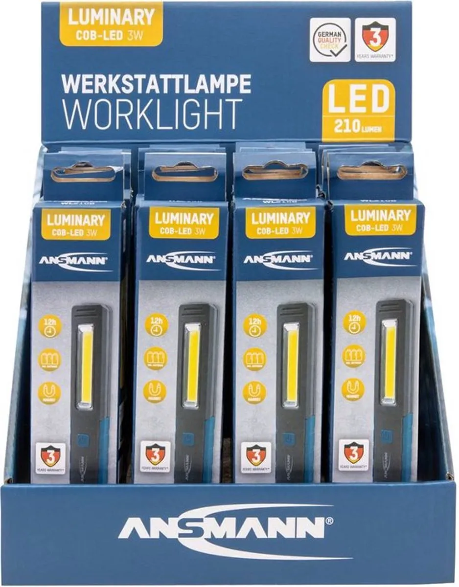 Ansmann WL210B COB LED Werklamp - 210 Lumen - Zwart/Blauw