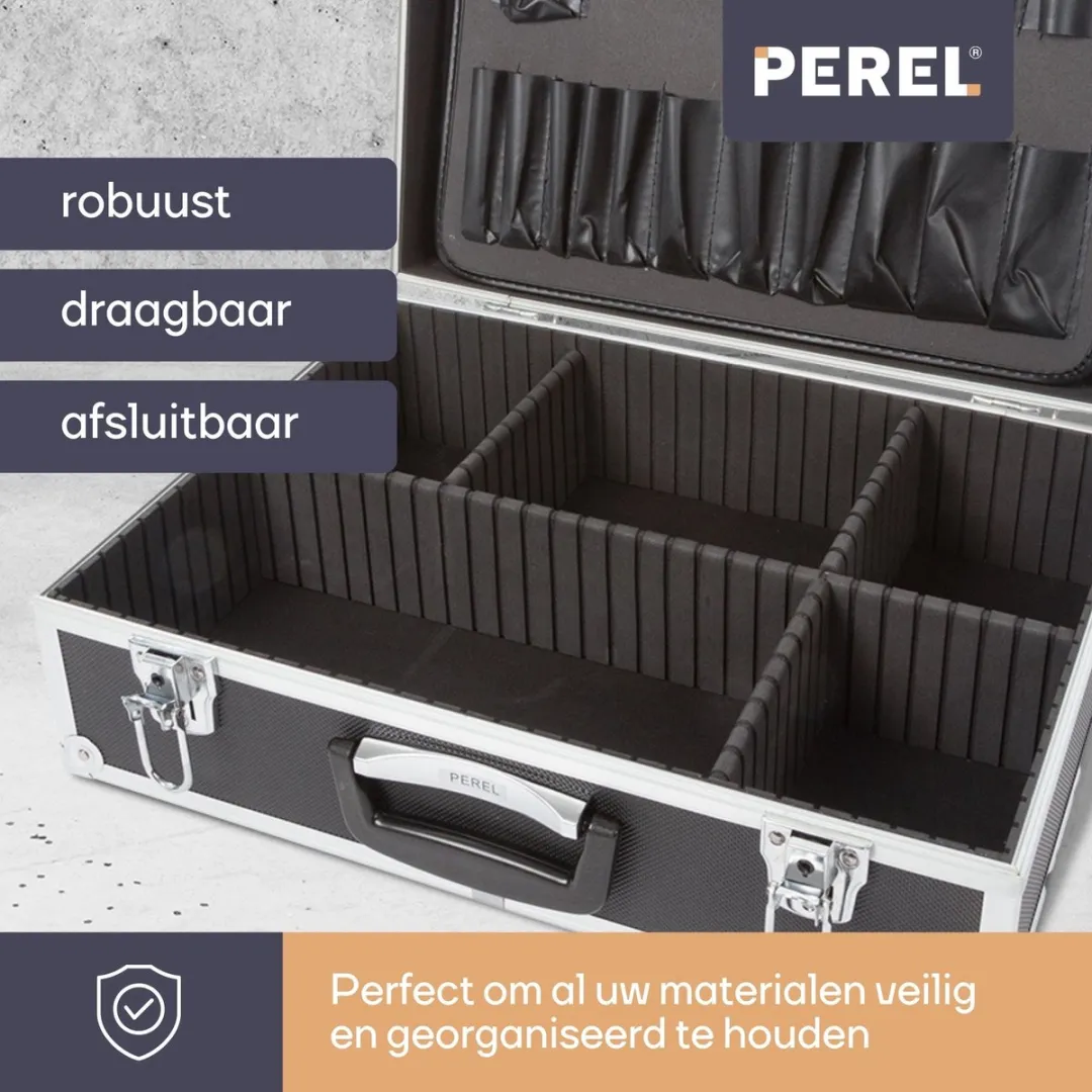 Perel Gereedschapskoffer 1819-N - Aluminium 455x330x152mm - 3-delig