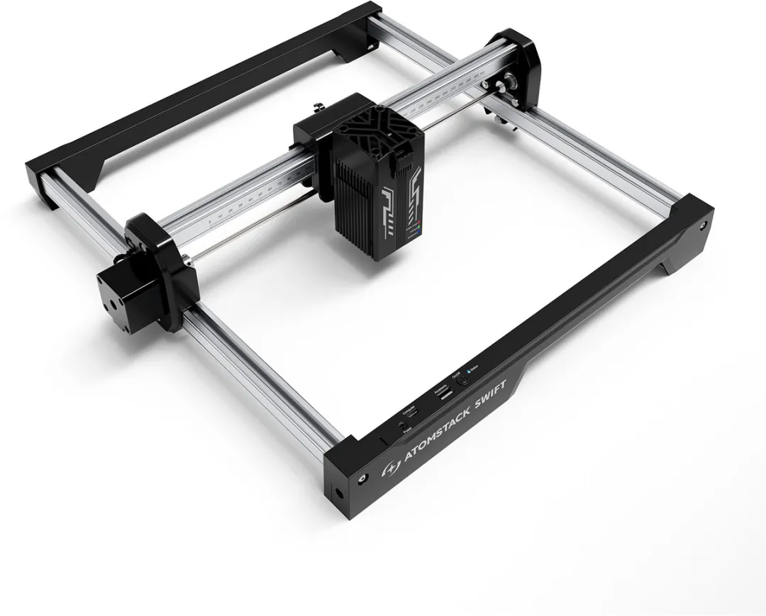 ATOMSTACK Swift 12W Lasergraveermachine – 300×300mm Graveergebied – 10000mm/min – 0.08×0.04mm Laserpunt – Zwart